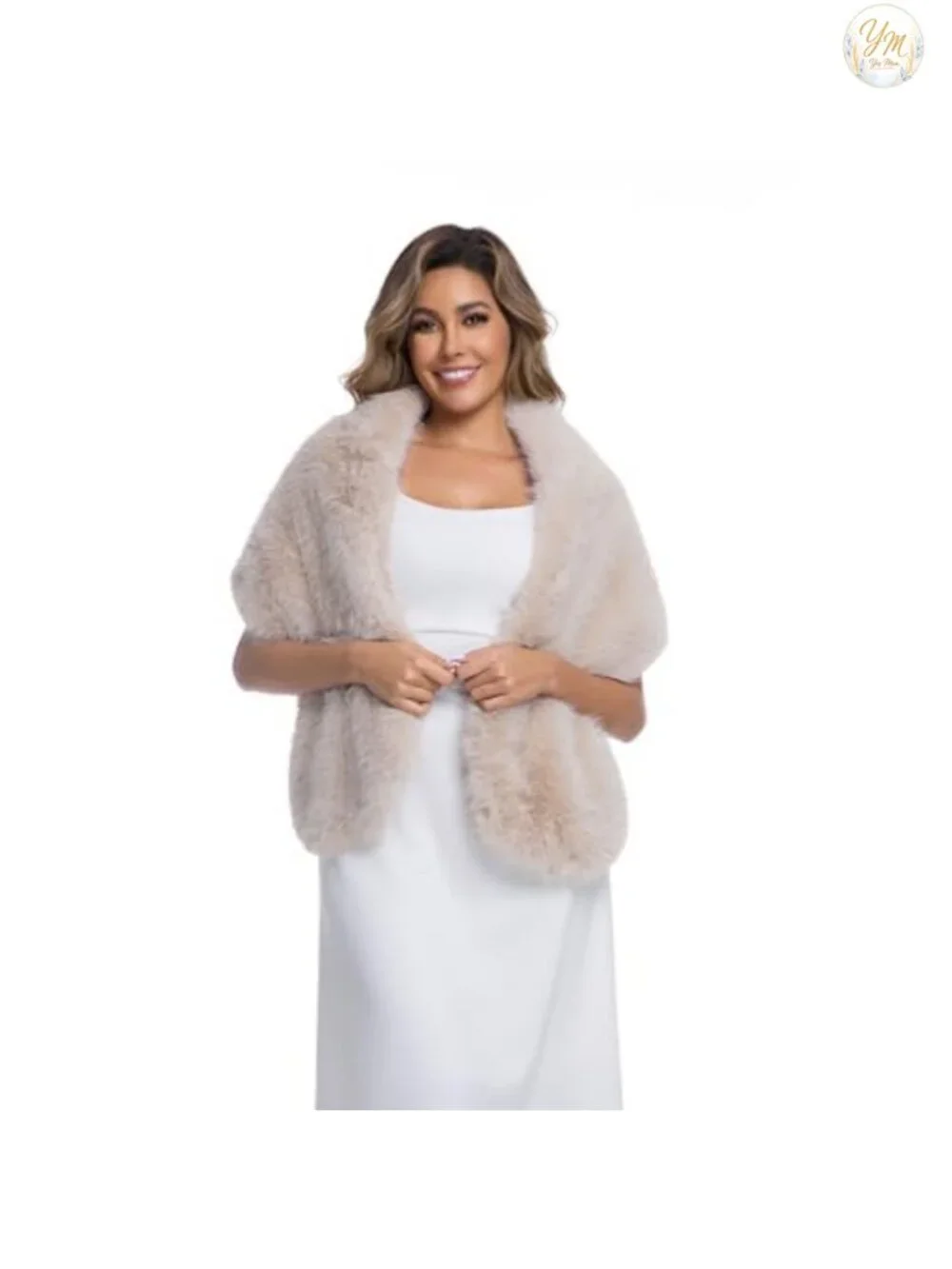 Faux Fur Collar Scarf Wrap Winter Stole Shawl Shrug Neck Warmer Bridal Party